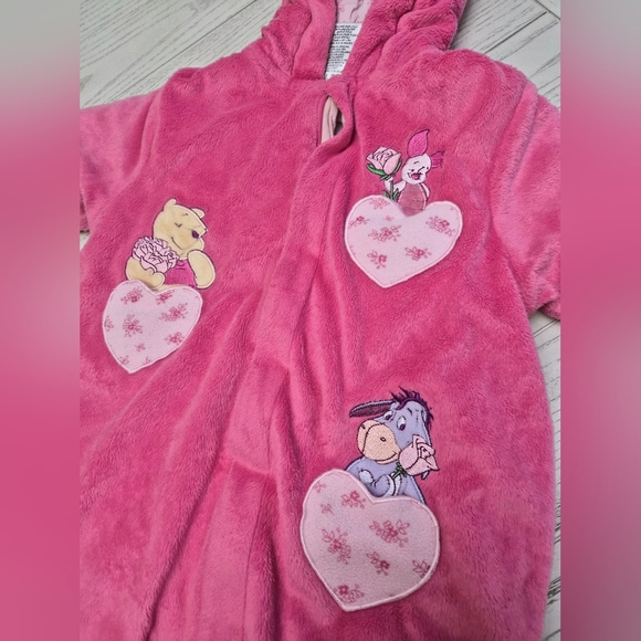 Disney Winnie the Pooh,Piglet  Baby Pink Winter Full Zip Up 3-6M Snow Suit - Picture 2 of 9